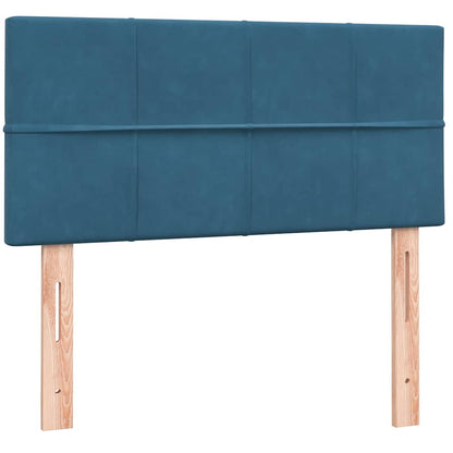 Box Spring Postel S Matrací A Led Tmavě Modrá 80X210 Cm Samet