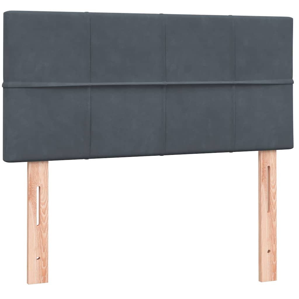 Box Spring Postel S Matrací A Led Samet Tmavě Šedá