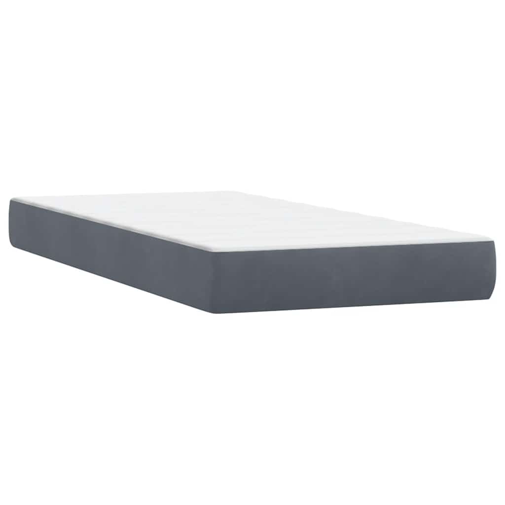 Box Spring Postel S Matrací A Led Samet Tmavě Šedá