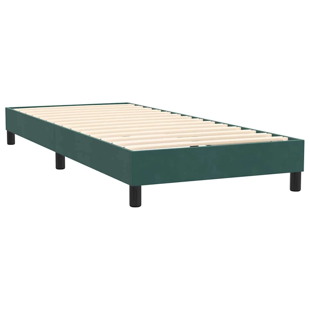 Box Spring Postel S Matrací A Led Tmavě Zelená 80X220 Cm Samet