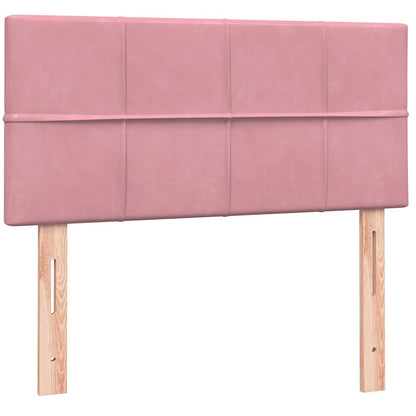 Box Spring Postel S Matrací A Led Růžová 80X220 Cm Samet