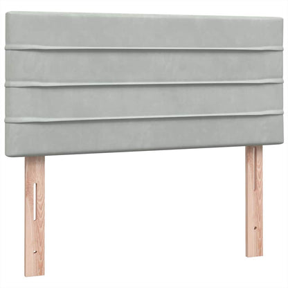 Box Spring Postel S Matrací A Led Světle Šedá 80X210 Cm Samet
