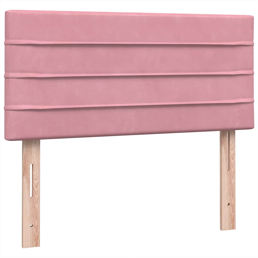 Box Spring Postel S Matrací A Led Růžová 90X210 Cm Samet