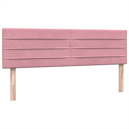 Box Spring Postel S Matrací A Led Růžová 160X210 Cm Samet