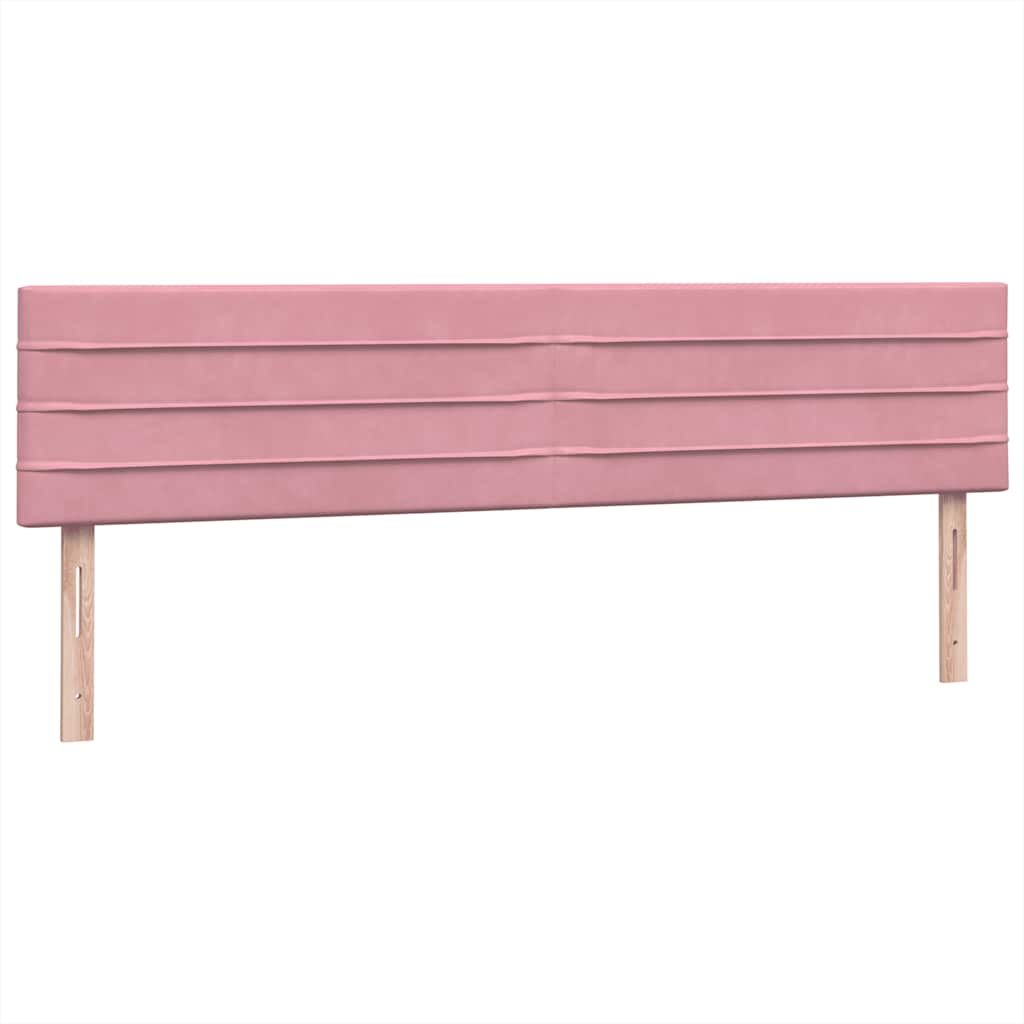 Box Spring Postel S Matrací A Led Růžová 180X210 Cm Samet