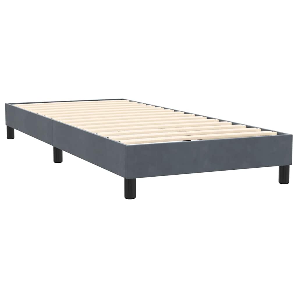 Box Spring Postel S Matrací A Led Samet Tmavě Šedá