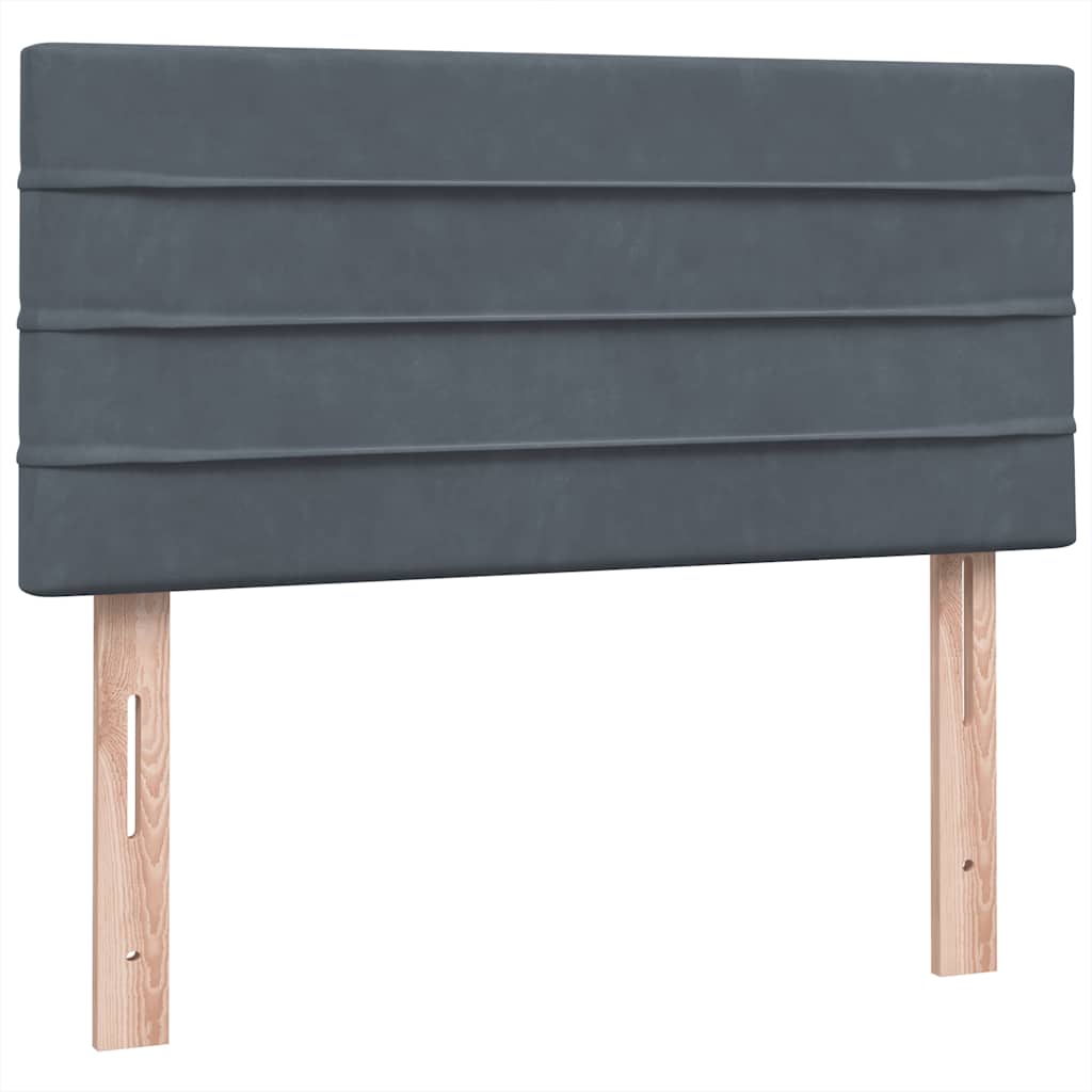 Box Spring Postel S Matrací A Led Samet Tmavě Šedá