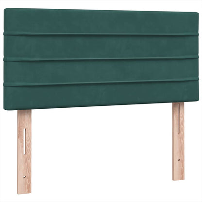 Box Spring Postel S Matrací A Led Tmavě Zelená 80X220 Cm Samet