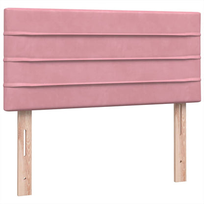 Box Spring Postel S Matrací A Led Růžová 80X220 Cm Samet