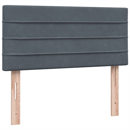 Box Spring Postel S Matrací A Led Samet Tmavě Šedá