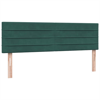 Box Spring Postel S Matrací A Led Tmavě Zelená 160X220 Cm Samet
