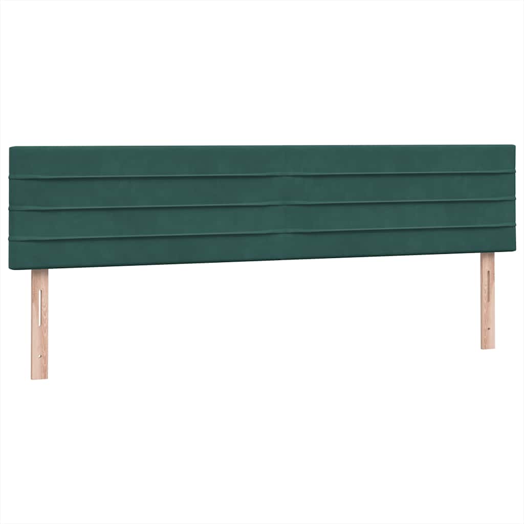 Box Spring Postel S Matrací A Led Tmavě Zelená 180X220 Cm Samet
