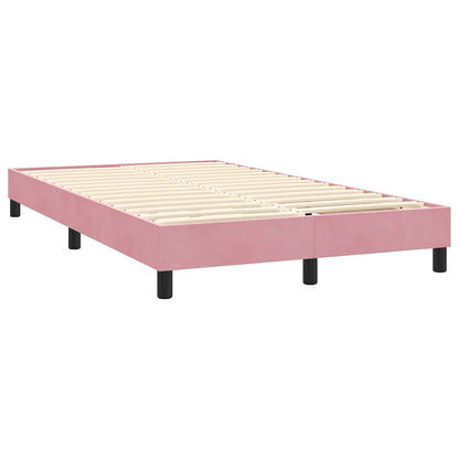 Box Spring Postel S Matrací A Led Růžová 140X210 Cm Samet