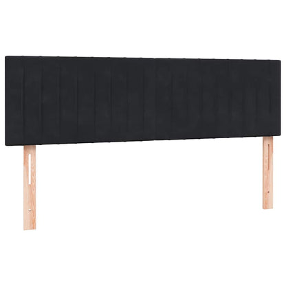 Box Spring Postel S Matrací A Led Černá 160X210 Cm Samet