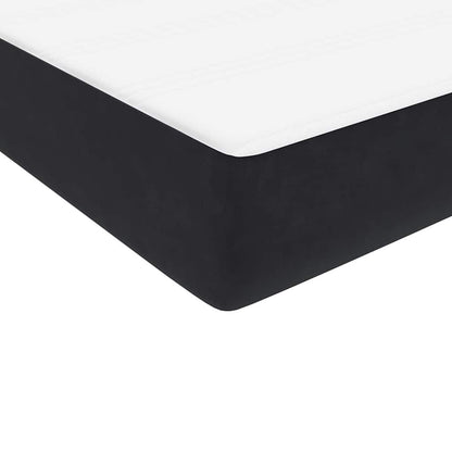 Box Spring Postel S Matrací A Led Černá 160X210 Cm Samet