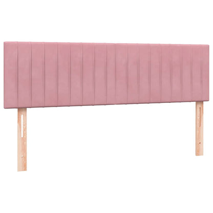 Box Spring Postel S Matrací A Led Růžová 160X210 Cm Samet