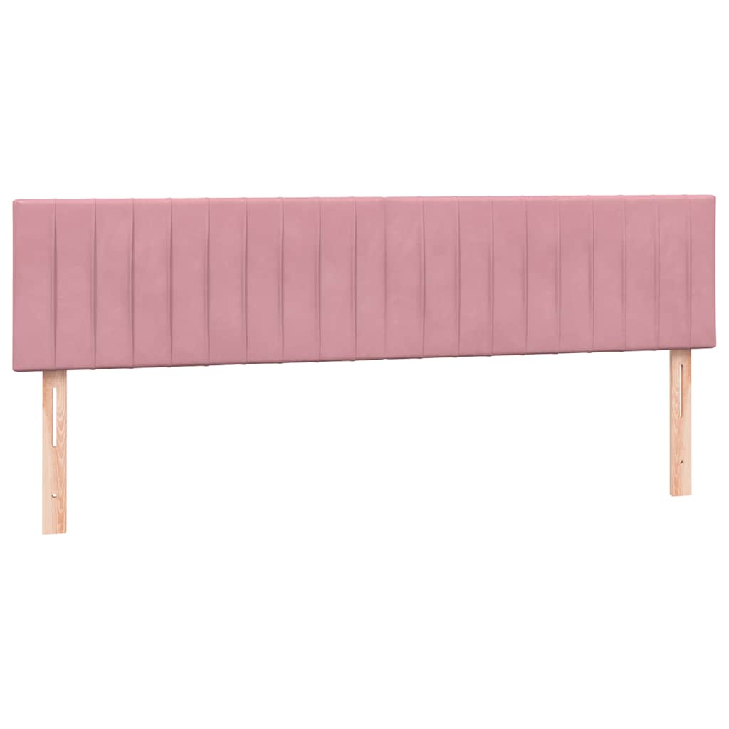 Box Spring Postel S Matrací A Led Růžová 180X210 Cm Samet