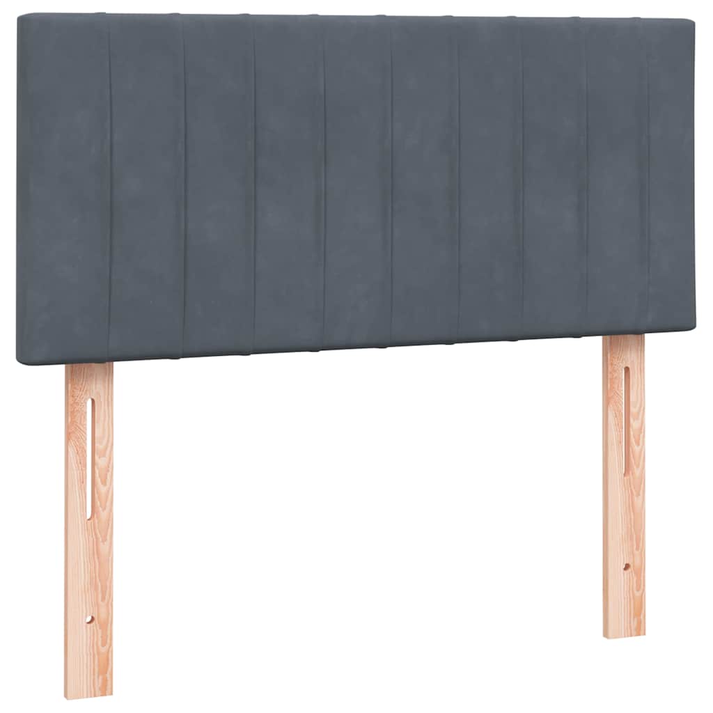 Box Spring Postel S Matrací A Led Tmavě Šedá 80X220 Cm Samet