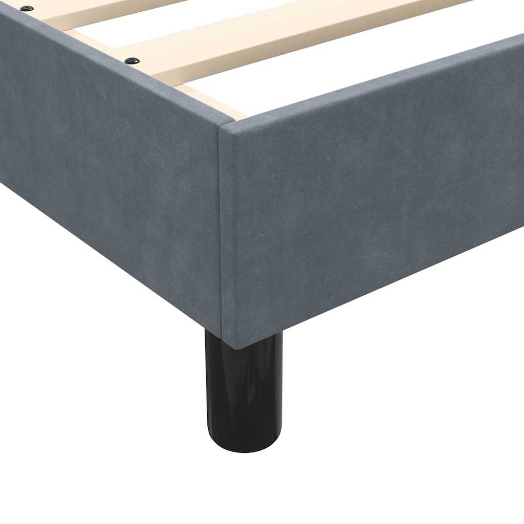 Box Spring Postel S Matrací A Led Tmavě Šedá 80X220 Cm Samet