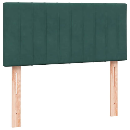 Box Spring Postel S Matrací A Led Tmavě Zelená 80X220 Cm Samet