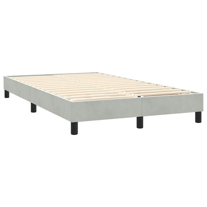 Box Spring Postel S Matrací A Led Světle Šedá 160X220 Cm Samet