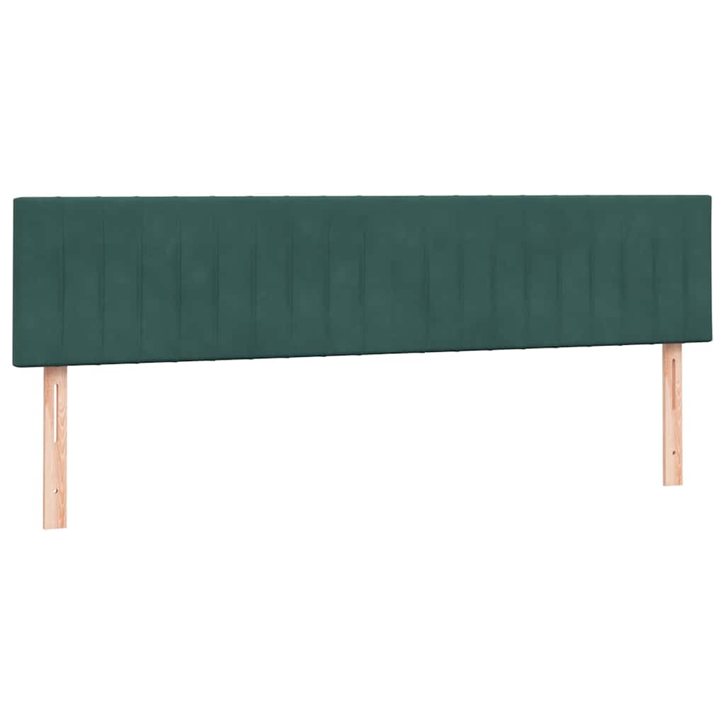 Box Spring Postel S Matrací A Led Tmavě Zelená 180X220 Cm Samet
