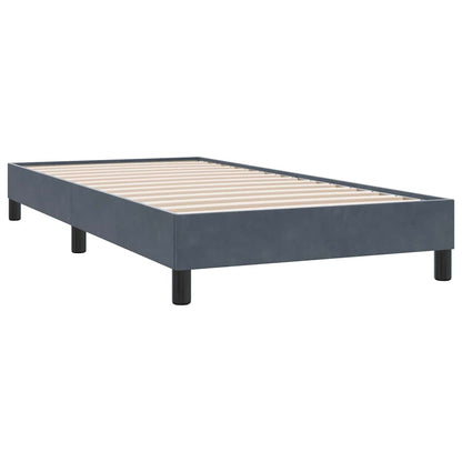 Box Spring Postel S Matrací A Led Samet Tmavě Šedá