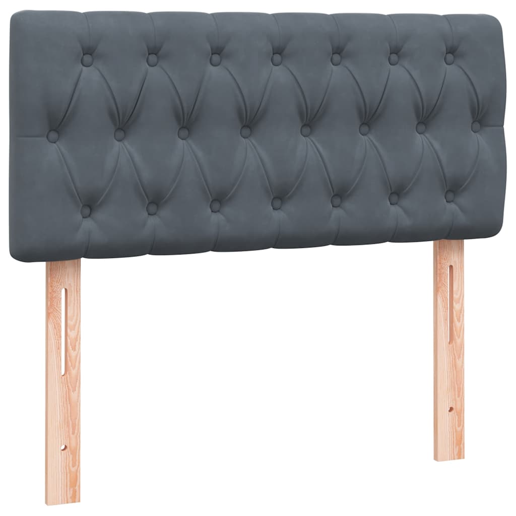 Box Spring Postel S Matrací A Led Samet Tmavě Šedá