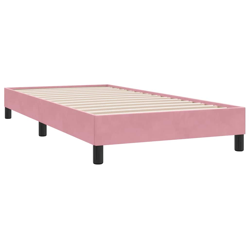 Box Spring Postel S Matrací A Led Růžová 90X210 Cm Samet