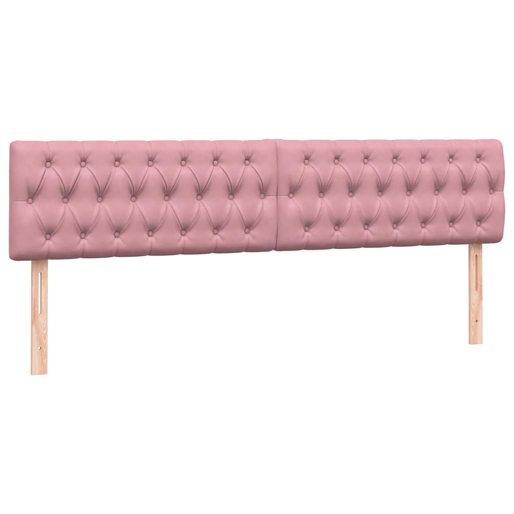 Box Spring Postel S Matrací A Led Růžová 180X210 Cm Samet