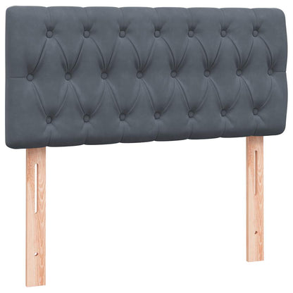Box Spring Postel S Matrací A Led Samet Tmavě Šedá