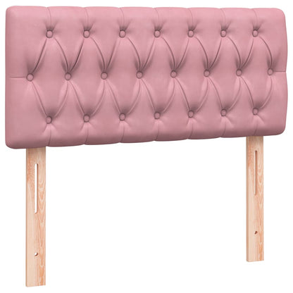 Box Spring Postel S Matrací A Led Růžová 80X220 Cm Samet