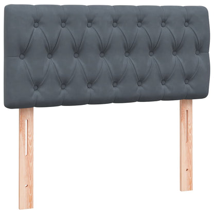 Box Spring Postel S Matrací A Led Samet Tmavě Šedá