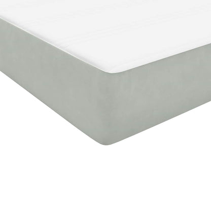 Box Spring Postel S Matrací A Led Samet Světle Šedá