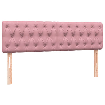 Box Spring Postel S Matrací A Led Růžová 160X220 Cm Samet