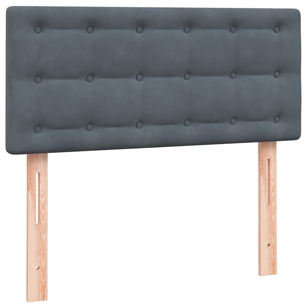 Box Spring Postel S Matrací A Led Samet Tmavě Šedá