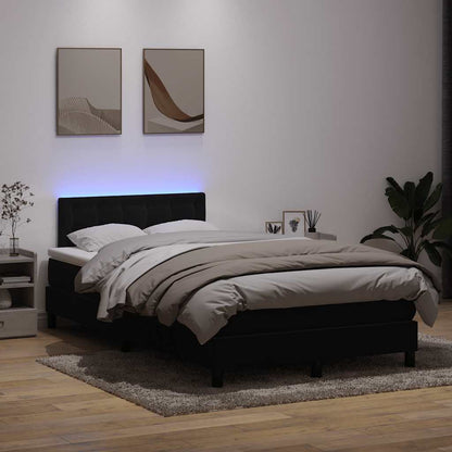 Box Spring Postel S Matrací A Led Černá Samet Černá