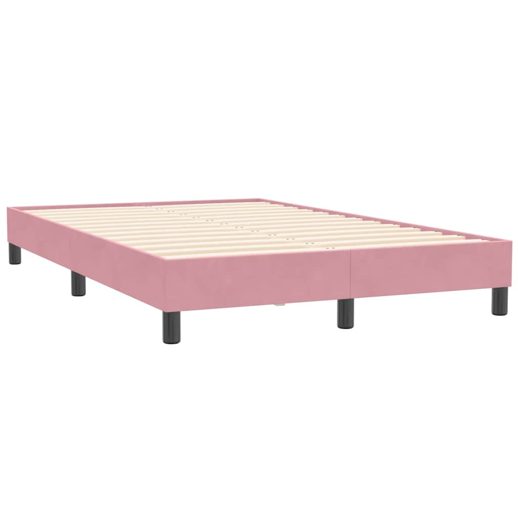 Box Spring Postel S Matrací A Led Samet Růžová