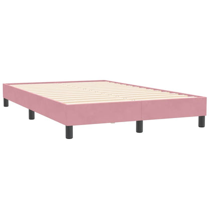 Box Spring Postel S Matrací A Led Samet Růžová