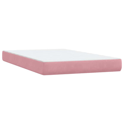 Box Spring Postel S Matrací A Led Samet Růžová