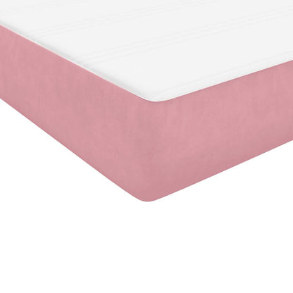 Box Spring Postel S Matrací A Led Samet Růžová