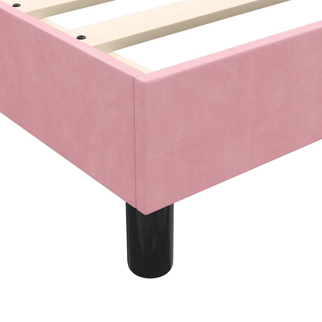 Box Spring Postel S Matrací A Led Samet Růžová