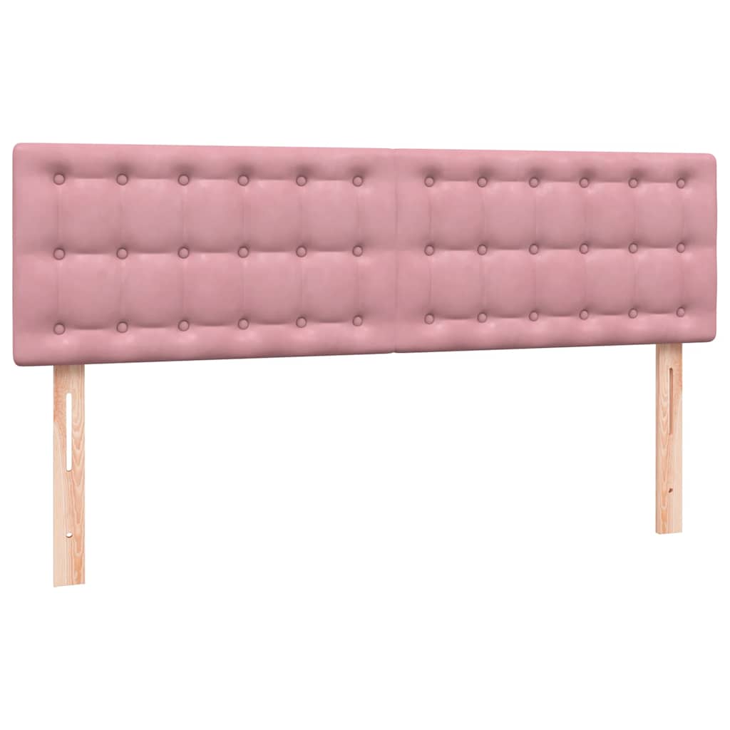 Box Spring Postel S Matrací A Led Růžová 140X210 Cm Samet