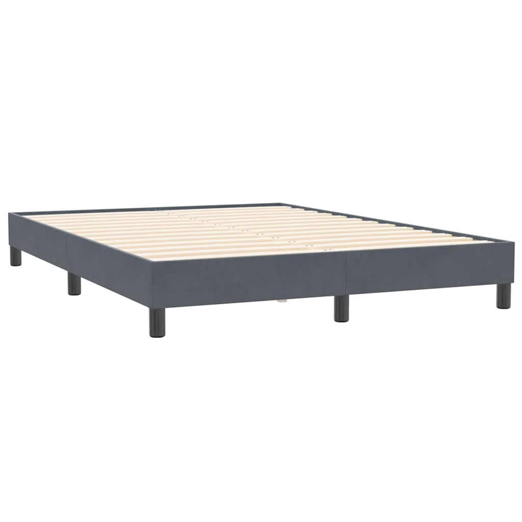 Box Spring Postel S Matrací A Led Samet Tmavě Šedá