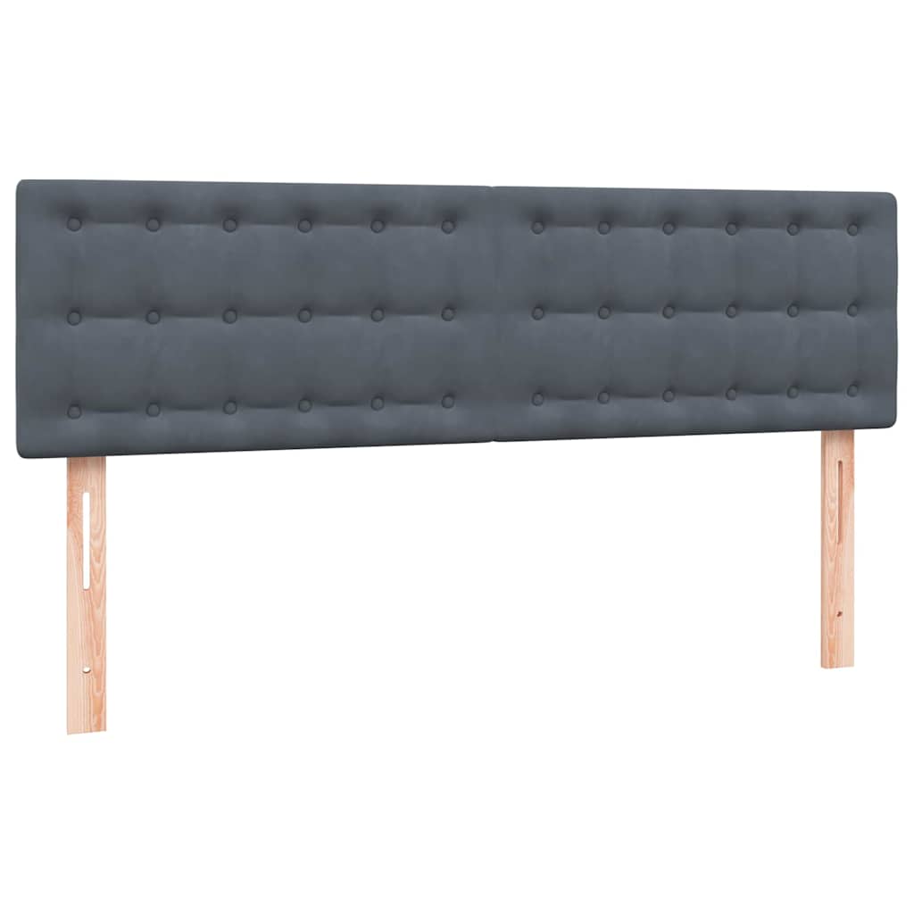 Box Spring Postel S Matrací A Led Samet Tmavě Šedá