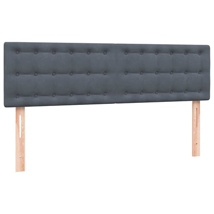 Box Spring Postel S Matrací A Led Samet Tmavě Šedá