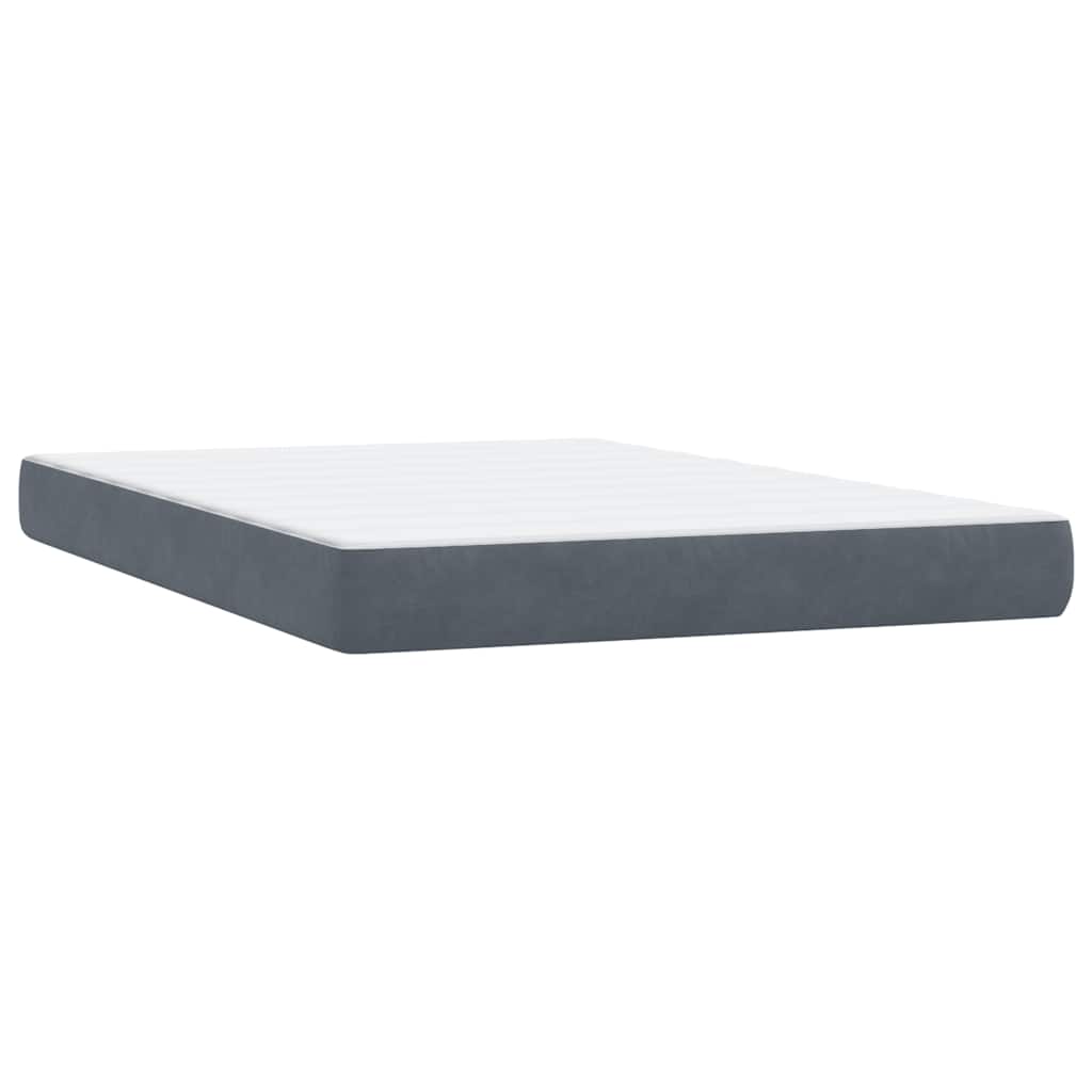 Box Spring Postel S Matrací A Led Samet Tmavě Šedá