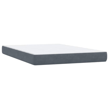 Box Spring Postel S Matrací A Led Samet Tmavě Šedá
