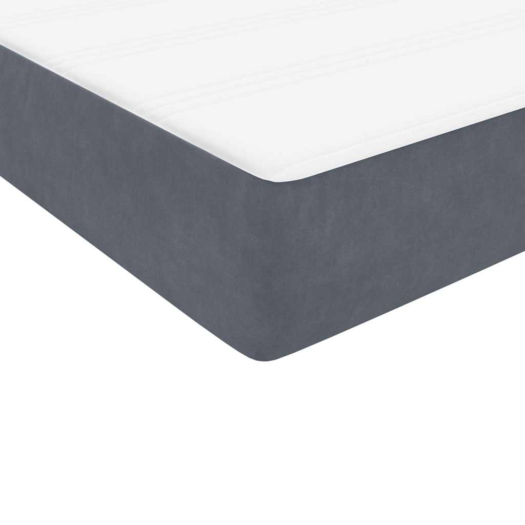 Box Spring Postel S Matrací A Led Samet Tmavě Šedá