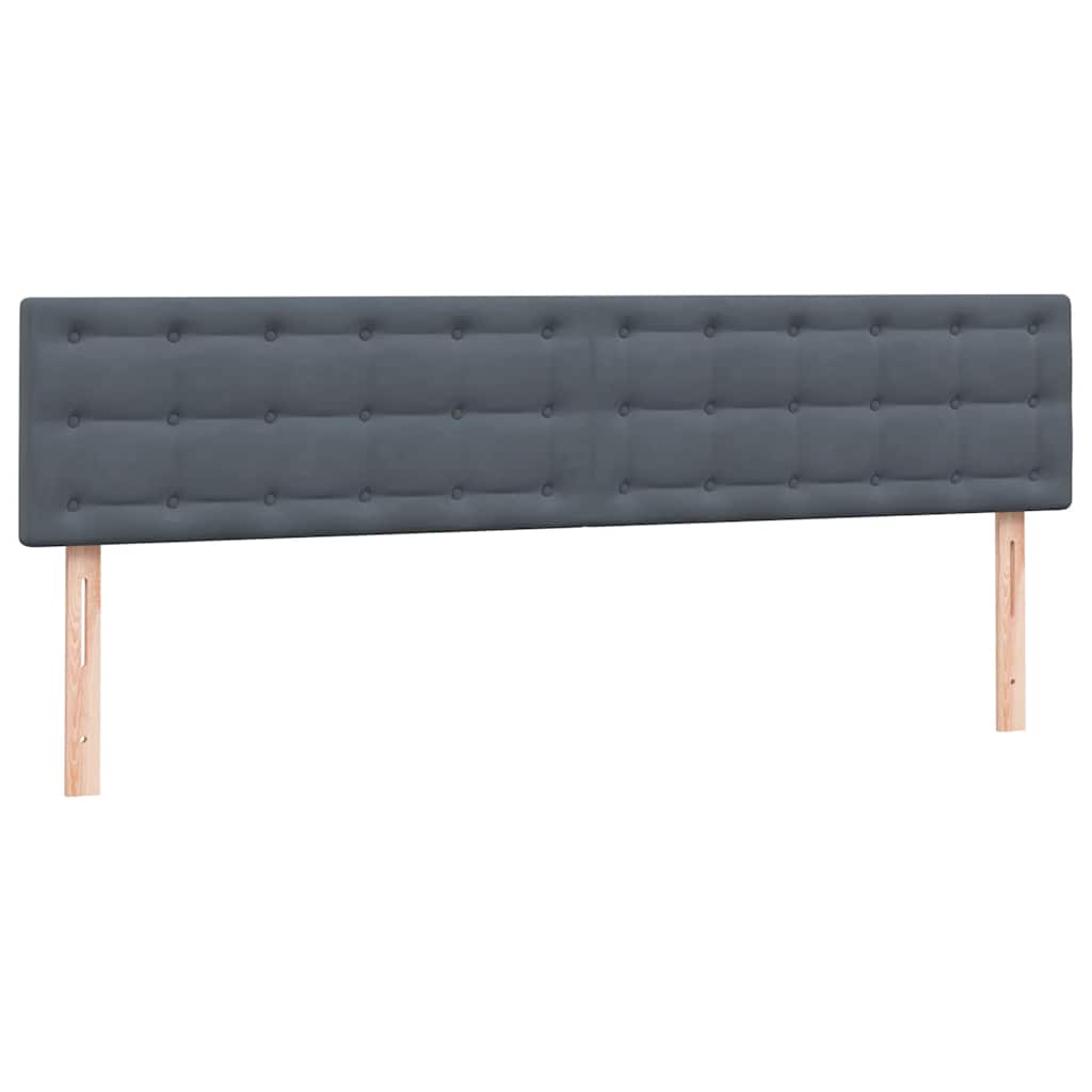 Box Spring Postel S Matrací A Led Samet Tmavě Šedá